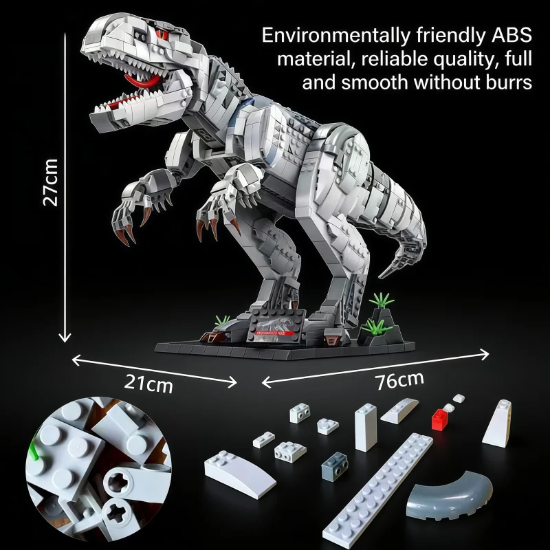 

Конструктор Panlos Brick Indominus Rex, большая модель динозавра 76 см с подставкой, подвижными суставами, из АБС-пластика, коллекционный