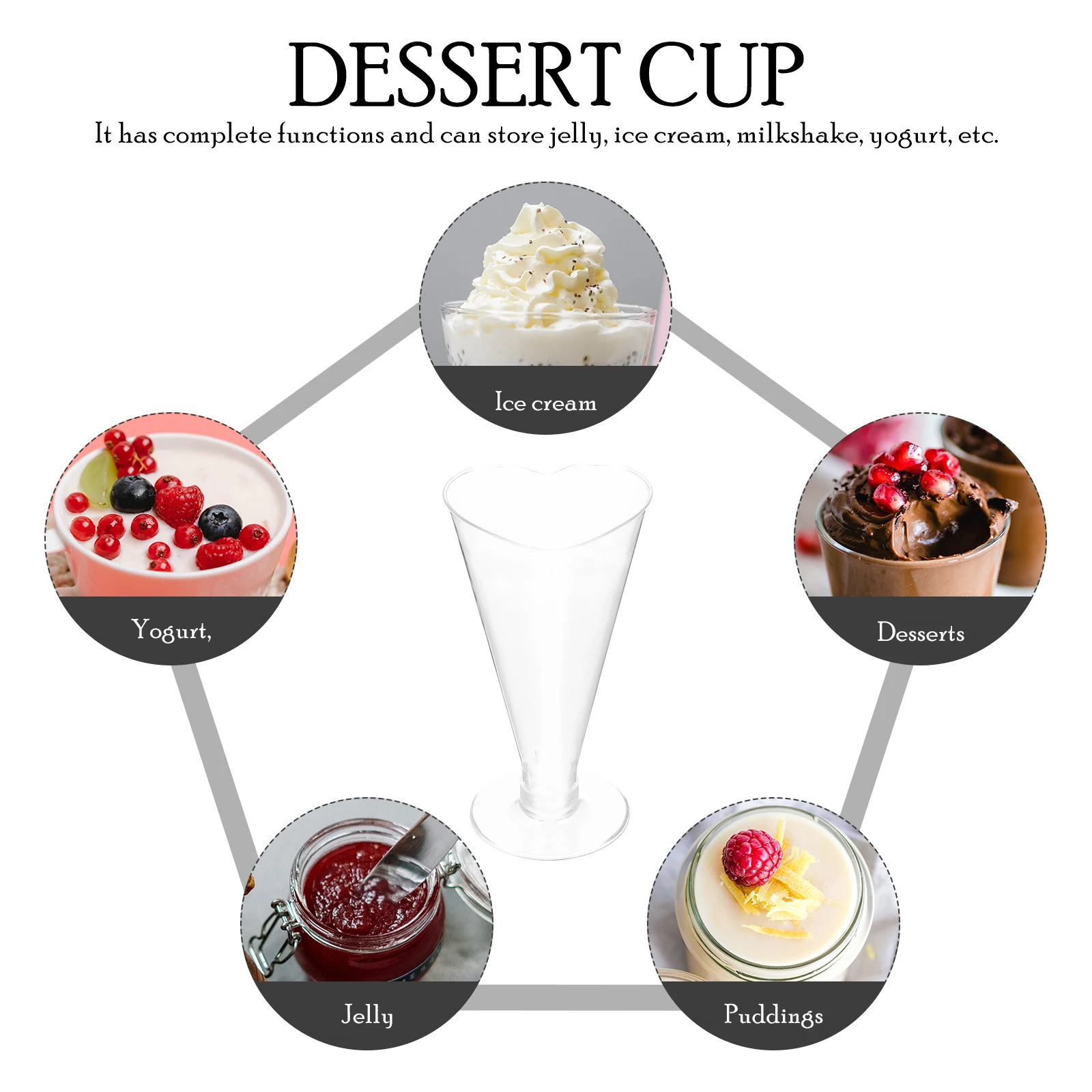 

25 Pcs Dessert Cup Cups Ice Cream Bowl Appetizer for Parties Desserts with Cover