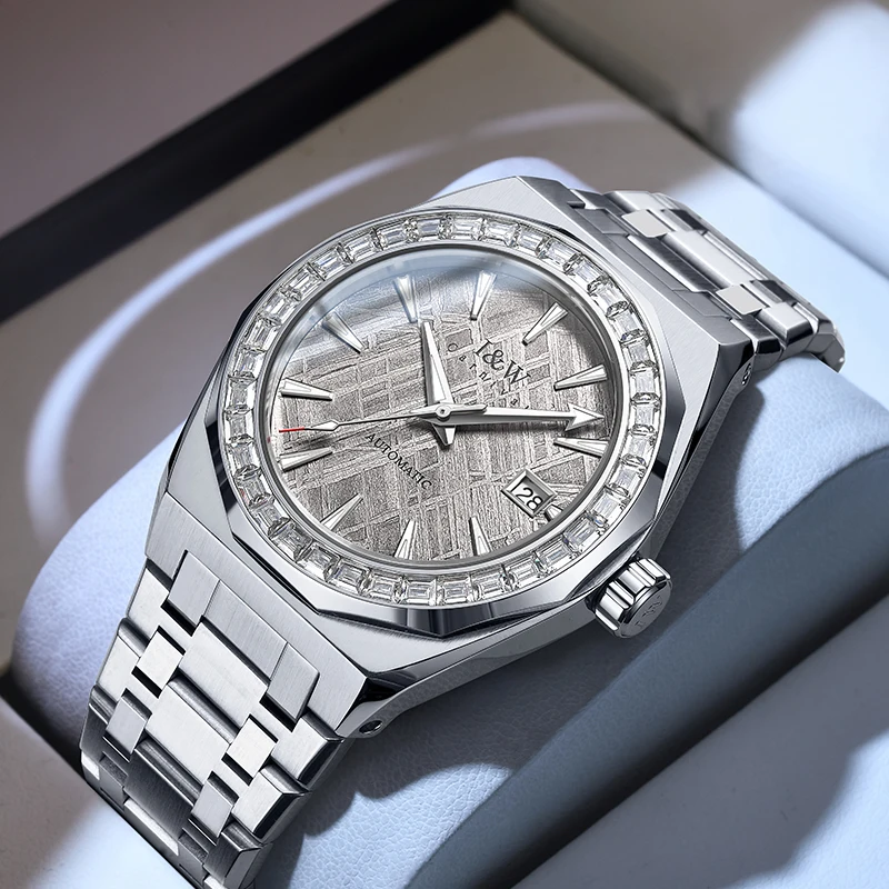 Carnival Brand High-end Luxury Natural Meteorite Watch for Men Sapphire High Quality Import Movement Mechanical Watches Mens
