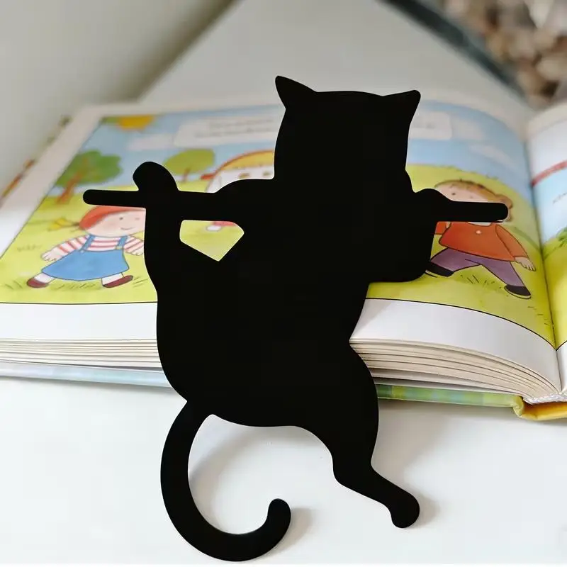 Creative Metal Black Cat Bookmark Cute Exquisite Page Clip for Student School Library Journal Reading Lover Gift