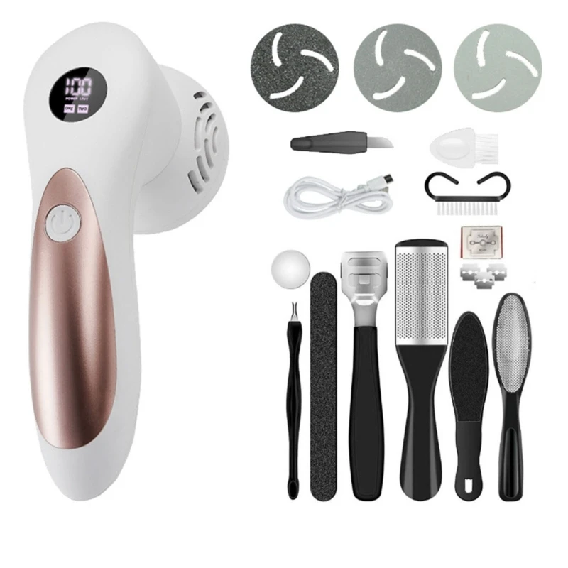 เครื่องกำจัดแคลลัสไฟฟ้าสำหรับเท้า ตะไบเท้าแบบชาร์จไฟได้ Hard Skin Remover Professional Pedicure Calluses Dead Skin
