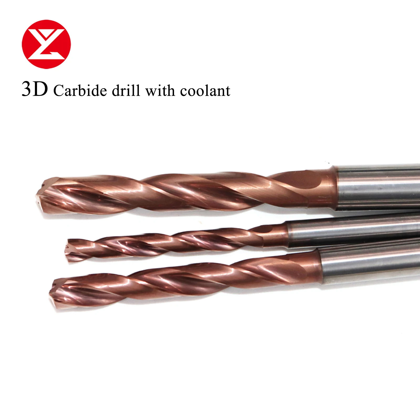 CNC 3D Dia.3.4-20mm taladro de carburo sólido revestimiento DIN6535HA con broca de refrigerante amplia variedad de materiales aleación acero inoxidable