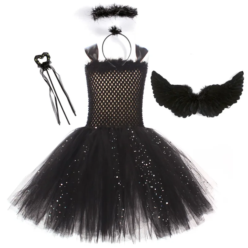 Dark Angel Devil Role Play Dress, Halloween Birthday Party Costume, Stage Performance Cosplay Outfit for Festive Show Costume view 2