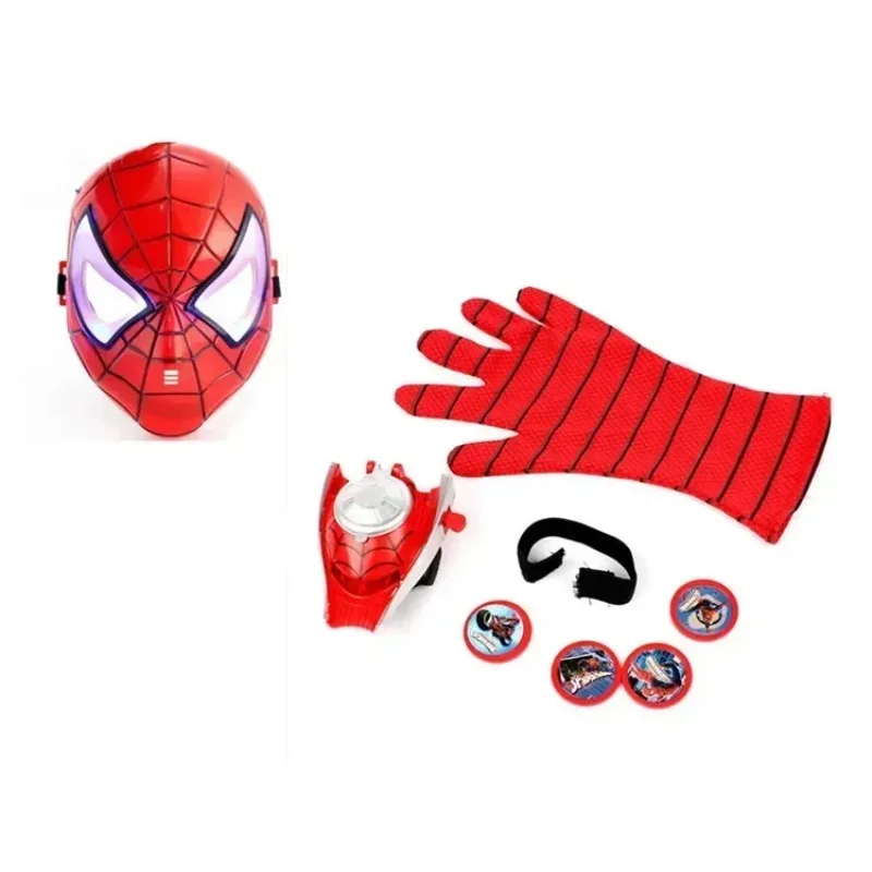 อุปกรณ์ต่อพ่วงภาพยนตร์ Spider Man UFO Launcher ถุงมือ LED Light Mask ชุดคอสเพลย์อุปกรณ์เสริมปาร์ตี้อะนิเมะเครื่องแต่งกาย Props