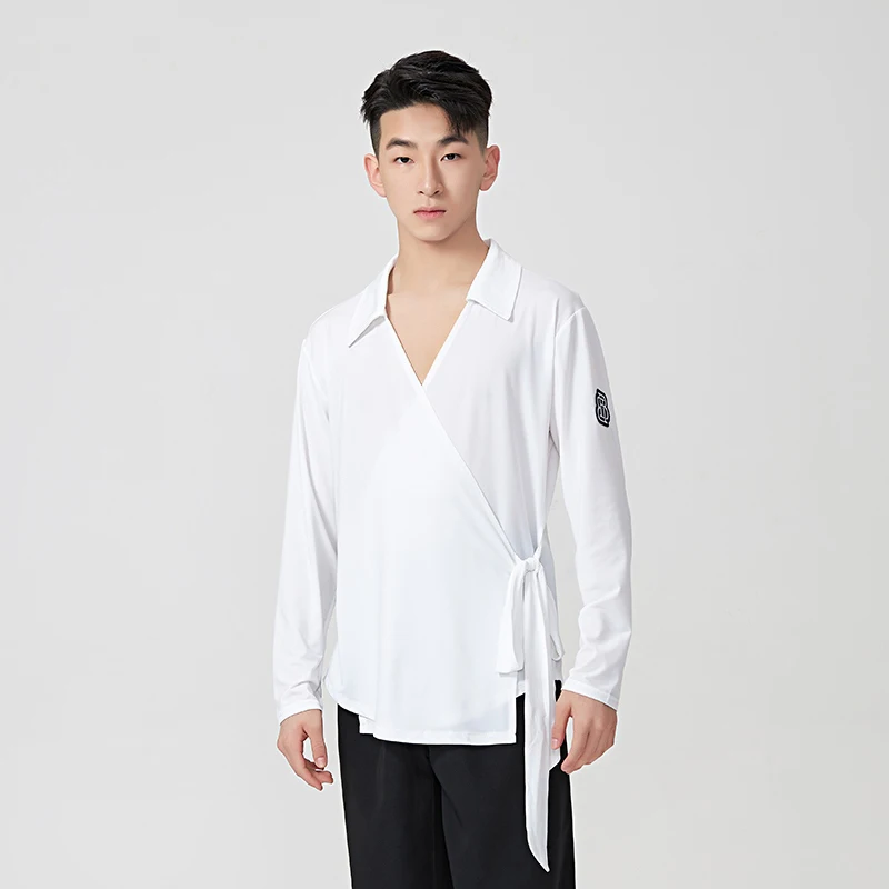 ملابس الرقص اللاتينية للرجال بأكمام طويلة قميص زوجين فضفاض الراقية تشاتشا رومبا تانجو الكبار ملابس الرقص اللاتينية DQS17005