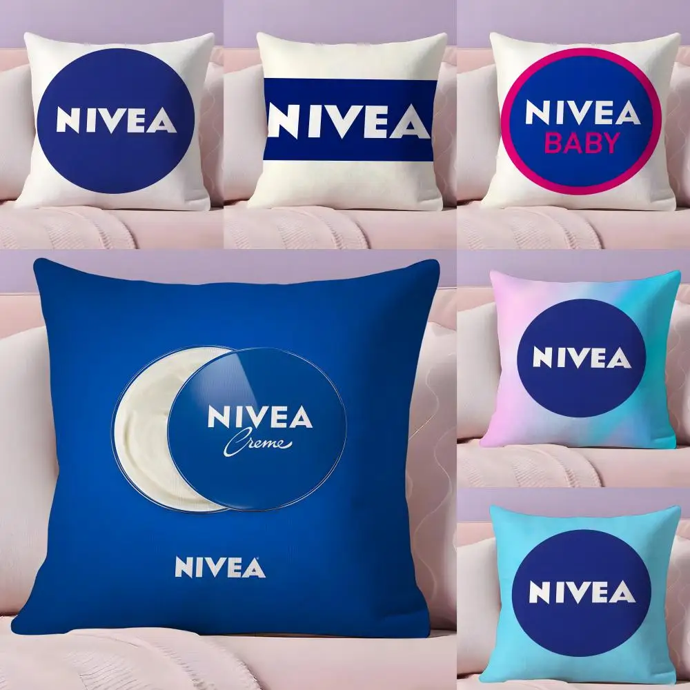 Funda de Almohada de Moda Marca N-nivea, Funda de Almohada de Tela Afelpada Suave con Estampado de Doble Cara, Cojín de Alta Calidad para el Hogar y el Sofá