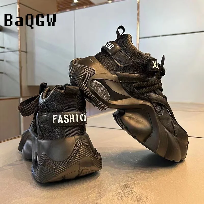 New Fashion Brand Designer Whtie Thick Bottom Casual Board Shoes for Men Flats Loafers Sports Walking Sneakers Zapatos Hombre