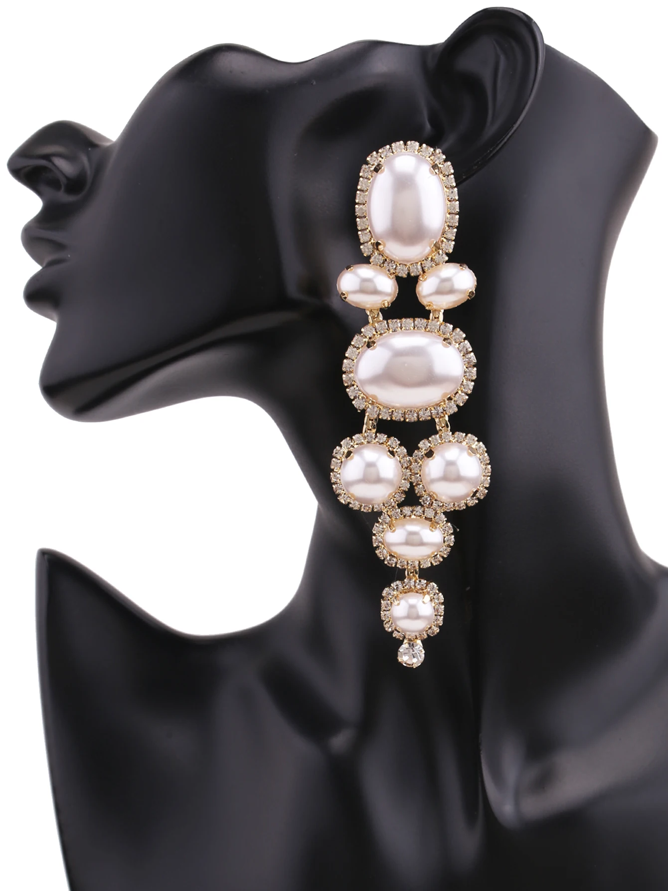 New Irregular Simulate Baroque Pearl Earrings for Women Mom Hyperbole Long Drop Dangle Rhinestone Earrings Women Jewelry Gifts