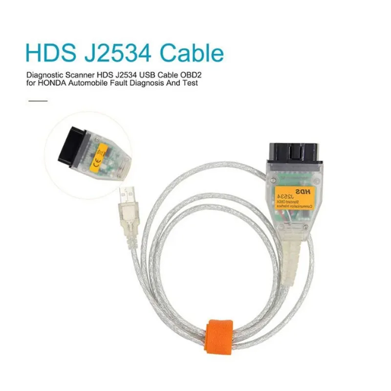 16pin Car Diagnostic Scanner J2534 USB Cable for HDS Cable For Honda Diagnostic Tool Auto OBD2 HDS Cable Support K-Line ISO 9141