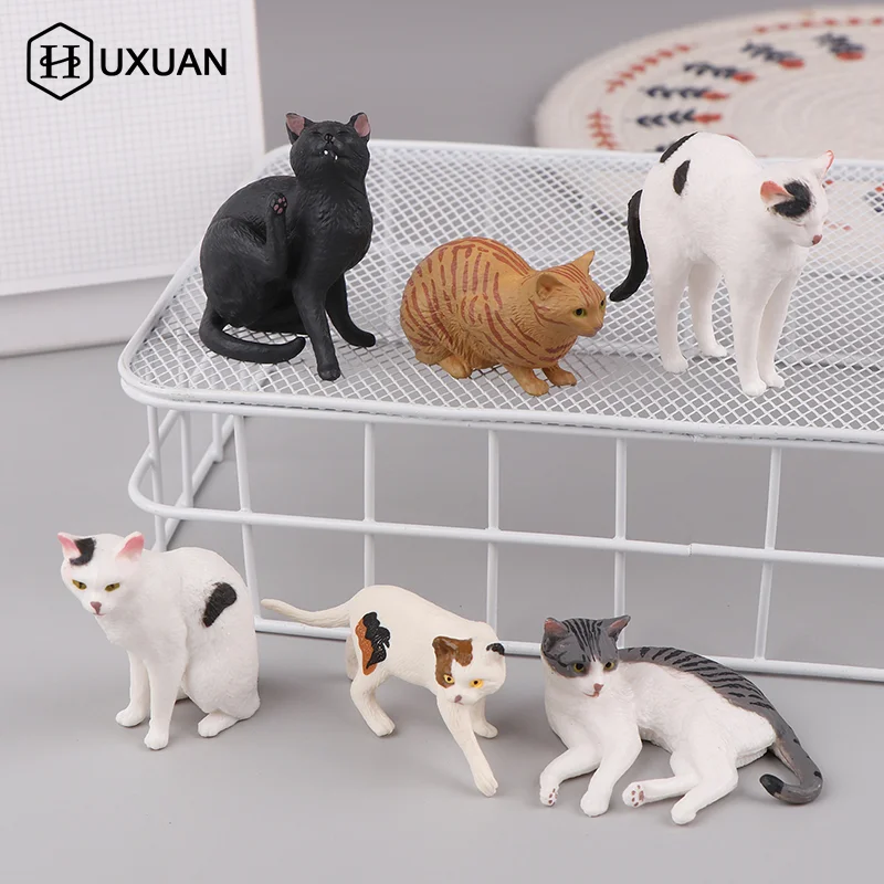 Simulation Pet Animal Models Persian Cat Hairless Cat Plastic Model Action Figure Farm Figurine Miniature Collection Toy for Kid