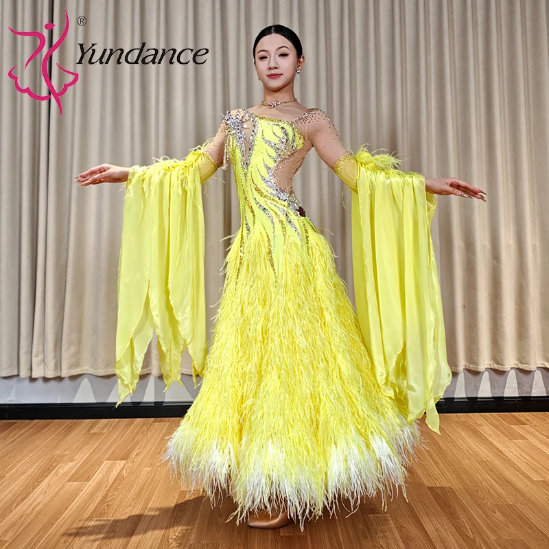 B-25171 Custom International Standard Ballroom Dance Dress for Women Spandex/Polyester Stage Performance Wear