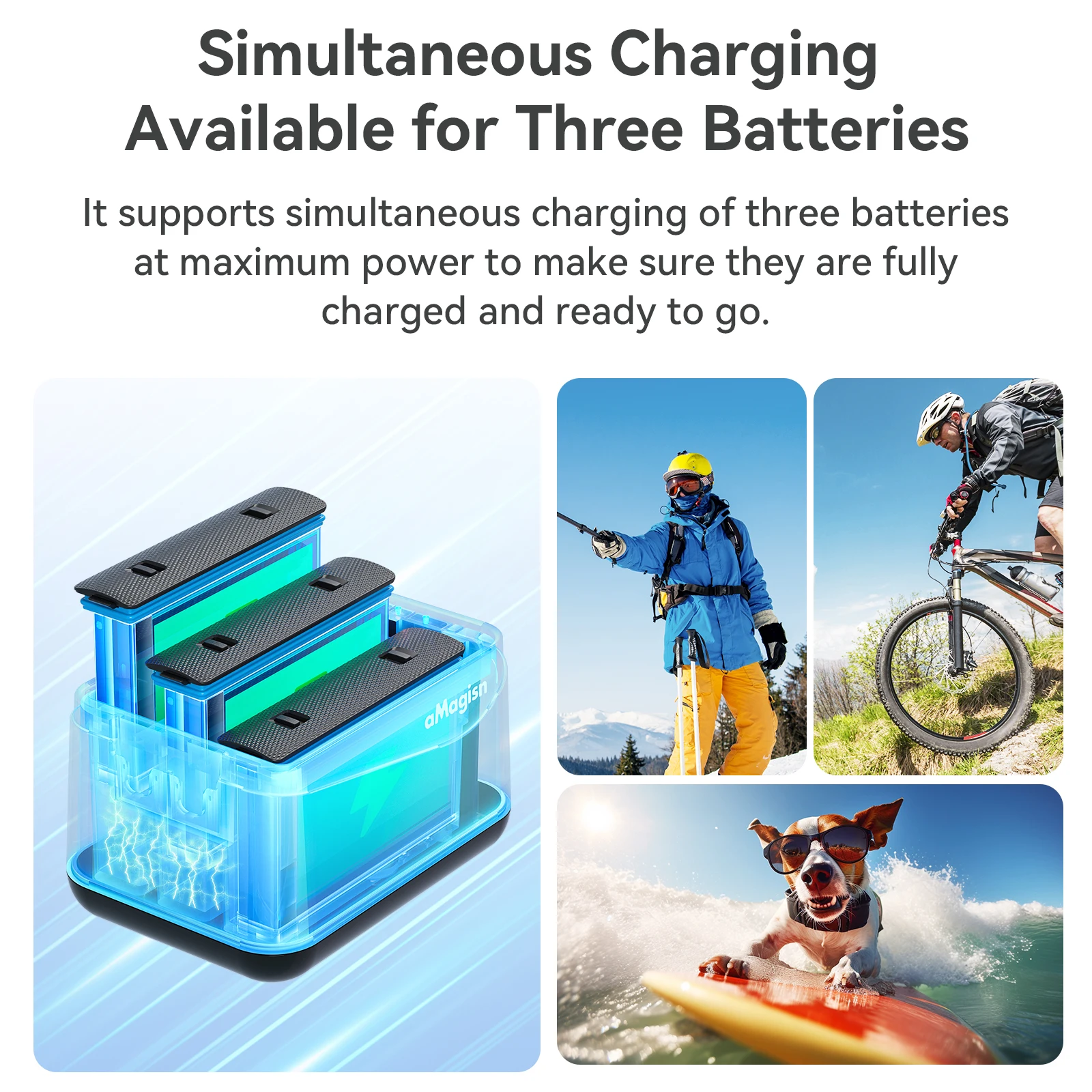 Portable 3 Channels Battery Charger Hub For Insta 360 X5 Charger Manager With SD Card Slots For Insta360 X5 Camera Accessories