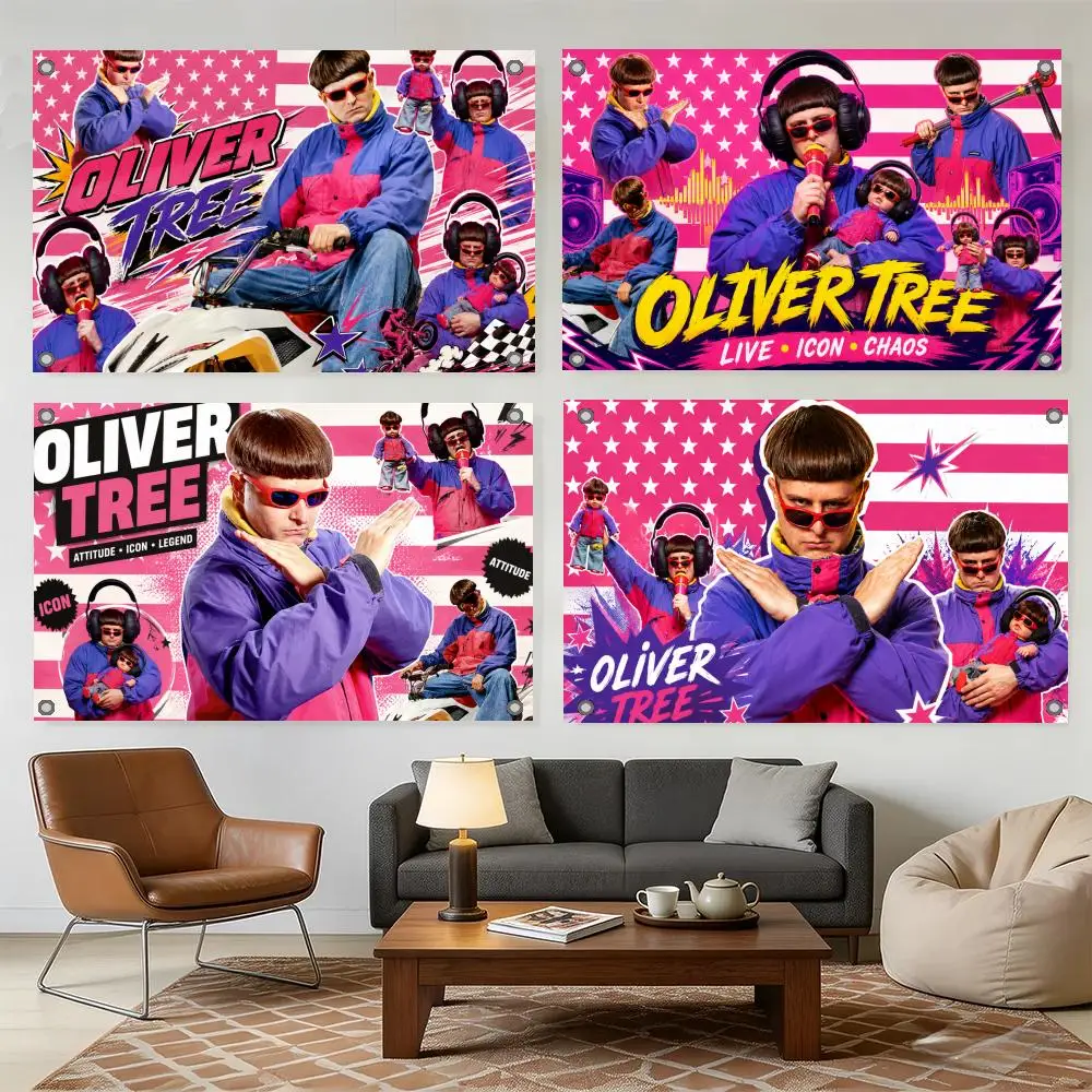 Singer O-Oliver Tree Flags Home Yard & Garden Decor Banner - Indoor Outdoor Wall Hanging Flag