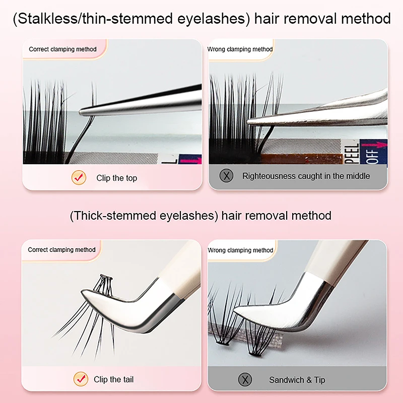 New 1 Pcs Eyelash Tweezers Extension Stainless Steel Superhard Tweezers With Fiber Tips High Precision Anti-Static Tweezers