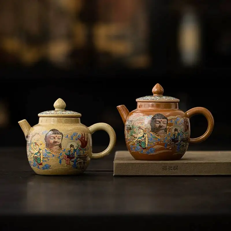 Handmade Firewood-Fired Set From The Prosperous Tang Dynasty In Dunhuang, Anti-Scalding Teapot For Home Use, Single Pot, Retro