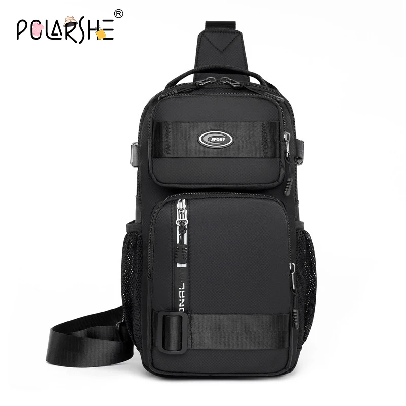 Polarshe Outdoor Sling Crossbody Bag Large Capacity Sport Chest Bags for Men Multifunction Men\'s Shoulder Bag Travel Male Bags