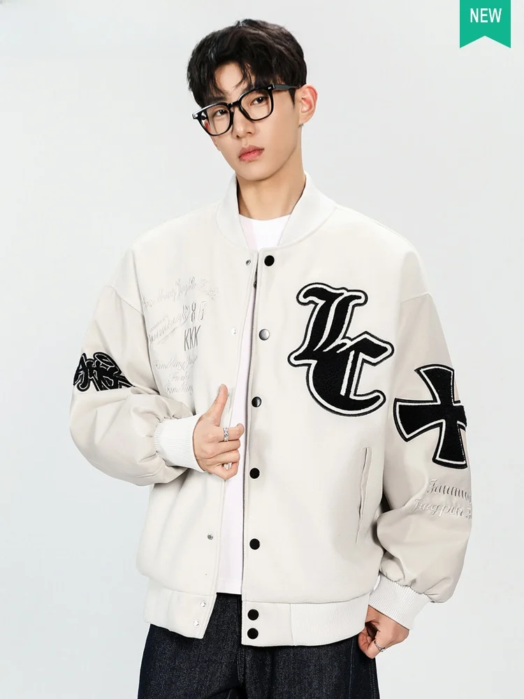 

Ретро-бейсбольная куртка в американском стиле для мужчин, весенняя, модная, брендовая, с цветными блоками и вышивкой, повседневная, для пар, городская, стильная