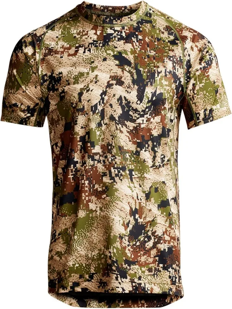 Semmer-Short Sleeve T-Shirt for Men, Lightweight Crew, Quick Dry, Print Camo, Hunting Clothes, Summer