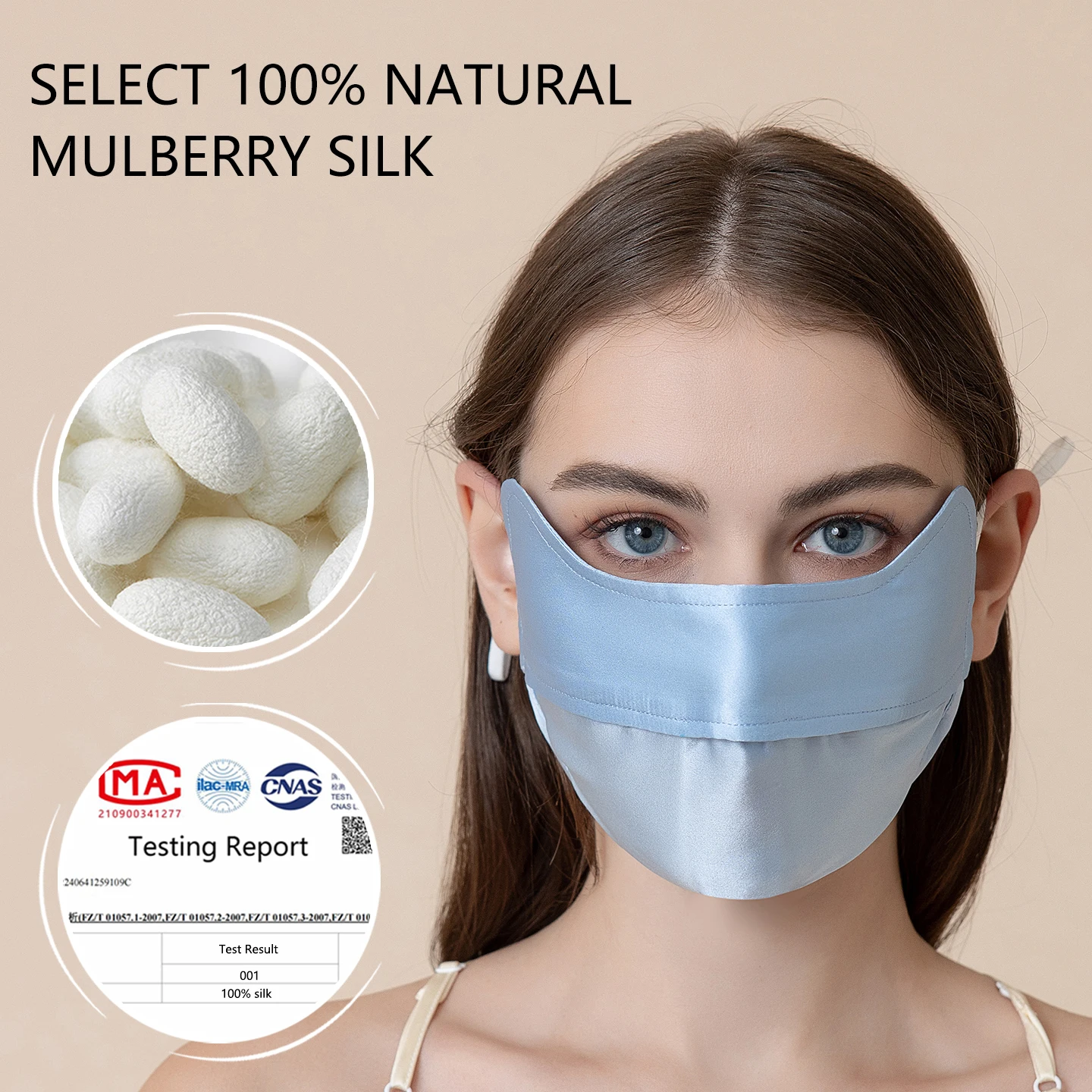 100% masque en soie été Protection UV masque facial lavable réutilisable femmes soie crème solaire masque Sports de plein air cyclisme soie visage couverture