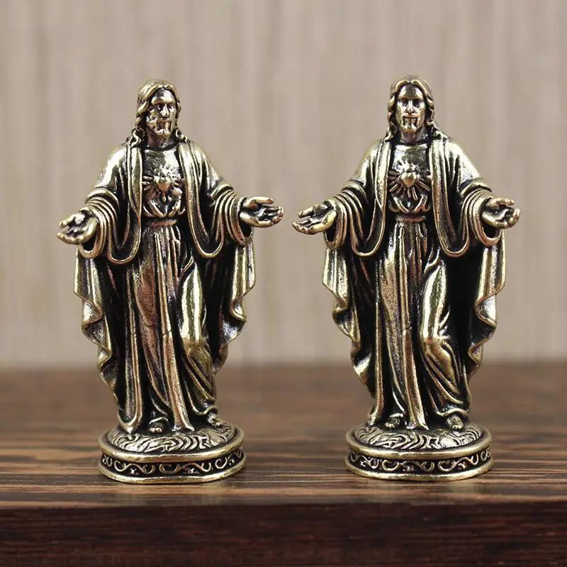 Antique Style Brass Statue Figurines Mini Desktop Ornaments for Living Room Shelf Home Decor Holiday Souvenir Gifts view 3