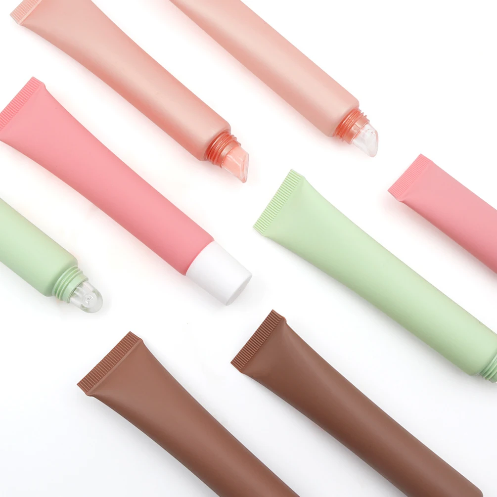 4-color Private Label Lip Gloss Custom Logo Moisturizing Hydrating Lipgloss Lips Balm Long-lasting Hose Package Makeup Pink Tube