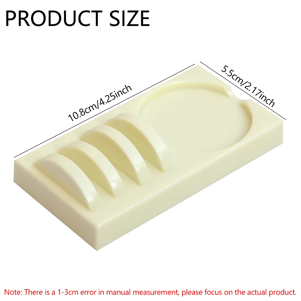3pcs Acrylic Eyelash Stand Pad 2 in 1 Eyelashes Extension Glue Holder With Round Jade Stone For Grafting Lash Pallet Makeup Tool