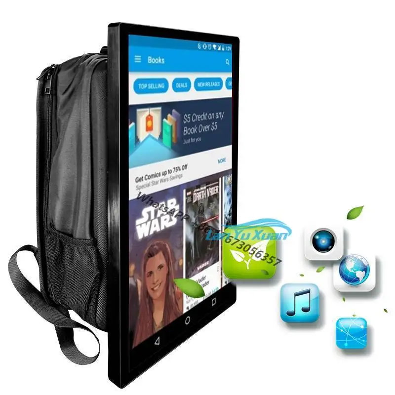 

Various Color 21.5 Inch Portable LCD Advertising Playing Equipment Backpack Billboard for Outdoor Digital Signage and Displays