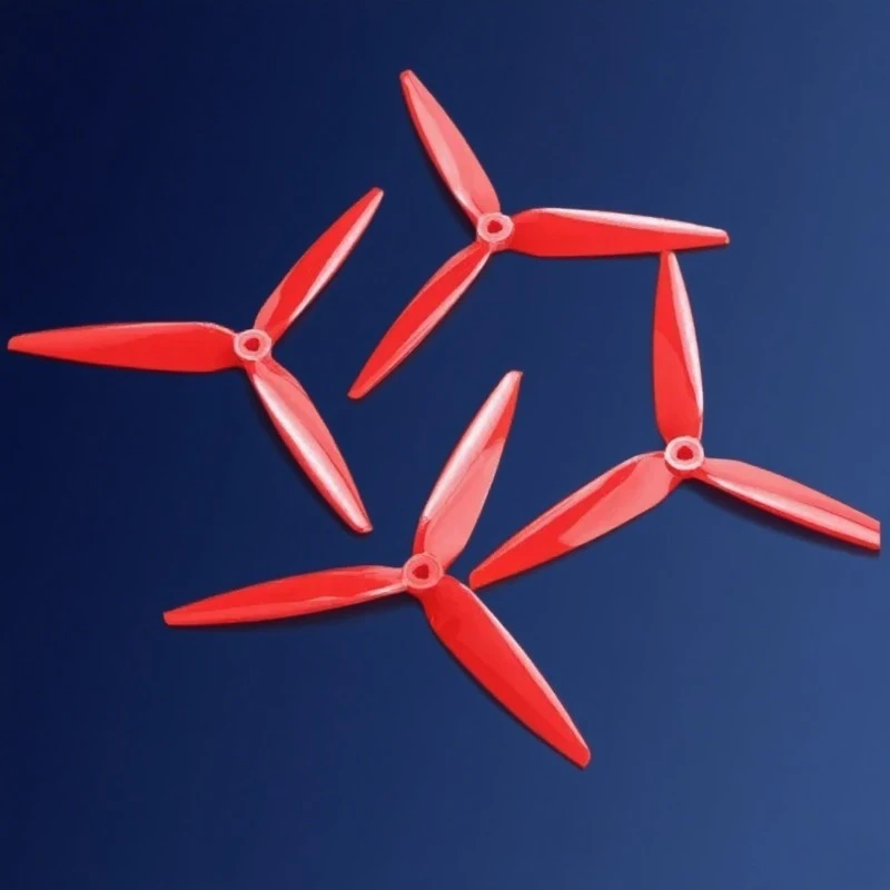 2 paires (2CW + 2CCW) Tracker 7X4X3 7040 hélice en Poly carbonate à 3 pales/tri pales de 7 pouces pour pièces de Drone Freestyle FPV de 7 pouces 8 pouces
