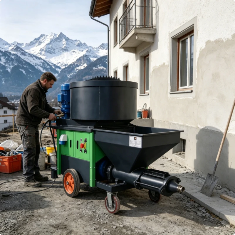 Mortar Spraying Machine Automatic Floor Plastering Machine For Apartment Radiant Floor Heating Screed Layer Tools