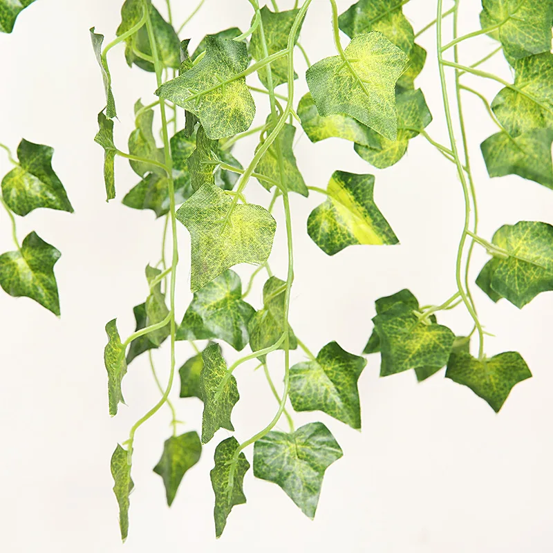Künstliche Hängepflanzen aus Rattan mit Efeu- und Kunstblättern in Grün für Haus, Zimmer, Garten, Hochzeitsgirlande, Wand- und Außendekoration – Detail 6