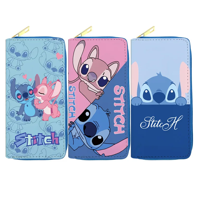 19X10X2.3 cm Disney cartoon cute Stitch wallet lady zipper tassel key PU coin purse student wallet card holder Coin Purses