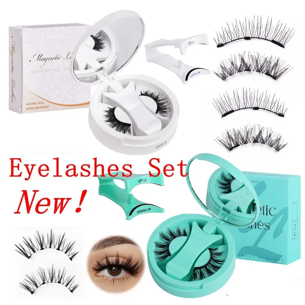 Cils magnétiques à plusieurs reprises avec applicateur naturel aucune colle requise faux cils magnétiques cils Manga faciles à utiliser