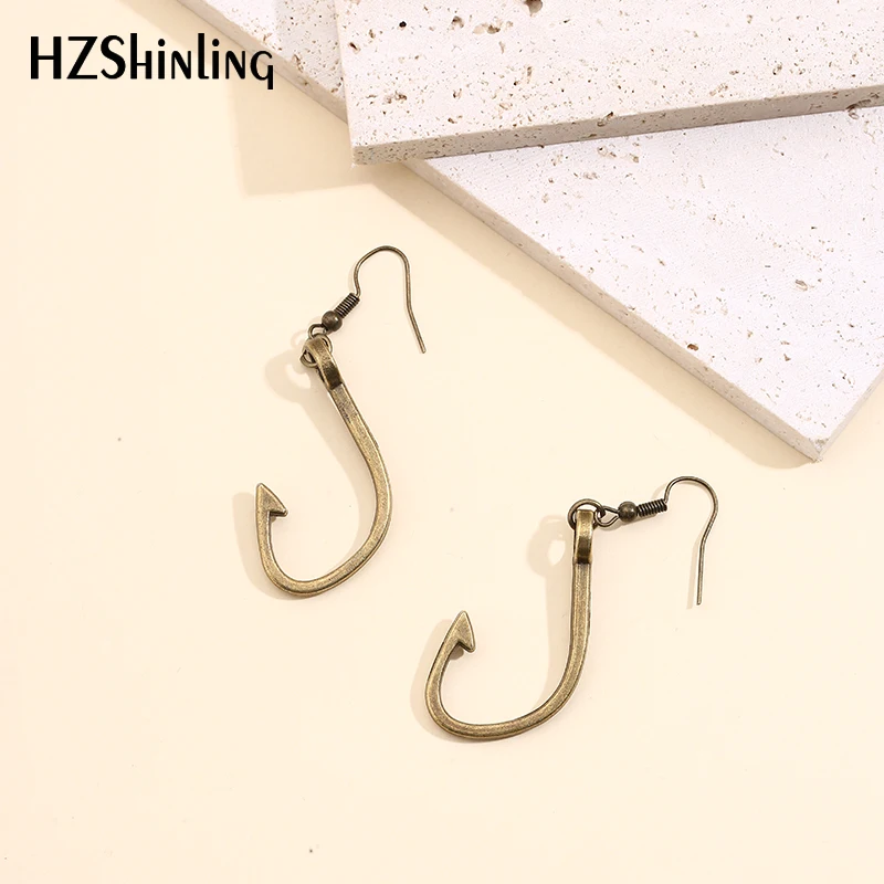 2021 New Hope Fishhook Earring Antique Brass Fishing Hook Earrings Dangle Earrings Wholesale Jewelry Gifts Women Men