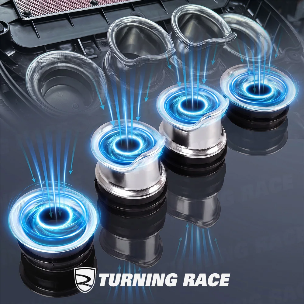 ZX6R CNC Aluminum Velocity Stack Kit Air Intake Duct Funnels for Kawasaki ZX-6R 636 2024-2026 4PCS 2 Long 2 Short Accessories