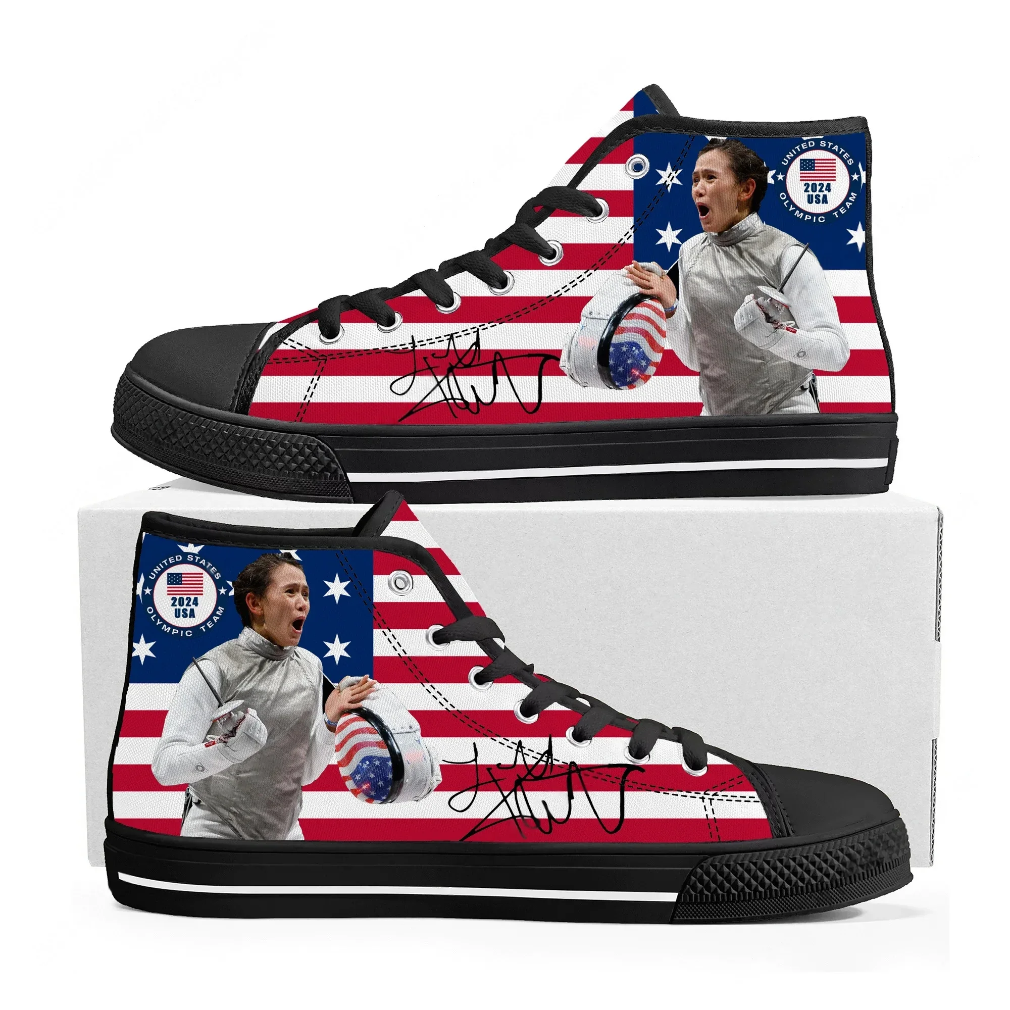 

Кроссовки Lee Kiefer Foil World Champion High Top, высококачественные, мужские, женские, подростковые, из канваса, повседневные, для пар, на заказ