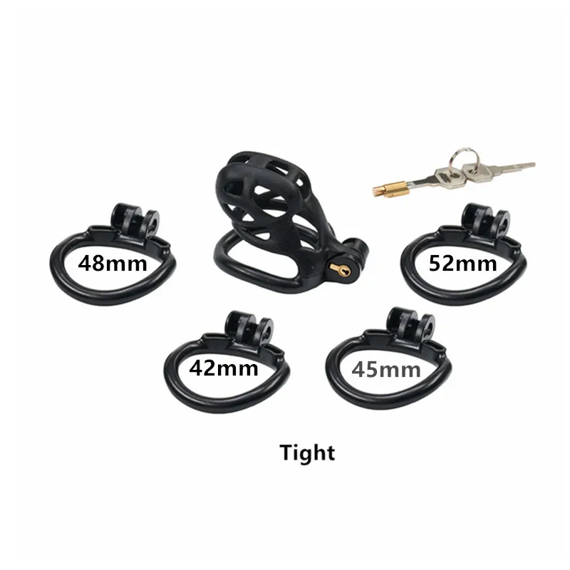 New Upgrade Male Chastity Device With 4 Penis Rings,Resin Cobra Cock Cage,Chastity Belt,Penis Lock,Sex Toys For Men