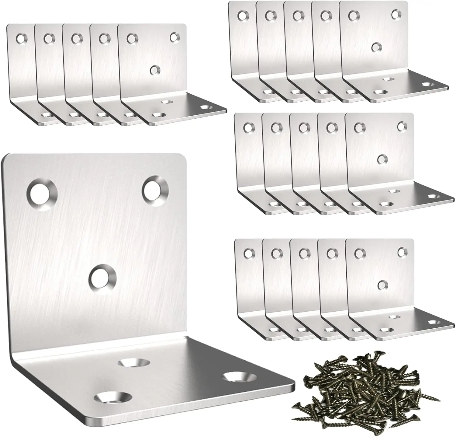 8Pcs Corner Brackets Corner Braces L Type Thick Stainless Steel Corner Code 90 Degree Shelf Bracket Furniture Link Code Daily
