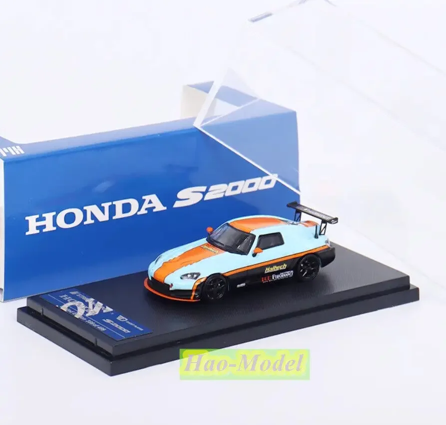 Modèle de voiture moulé sous pression pour garçons, ornements de collection d'affichage de passe-temps, blanc, rouge, bleu, jouets pour Honda S2000 SW SOOP GULF, cadeaux d'anniversaire, 1:64