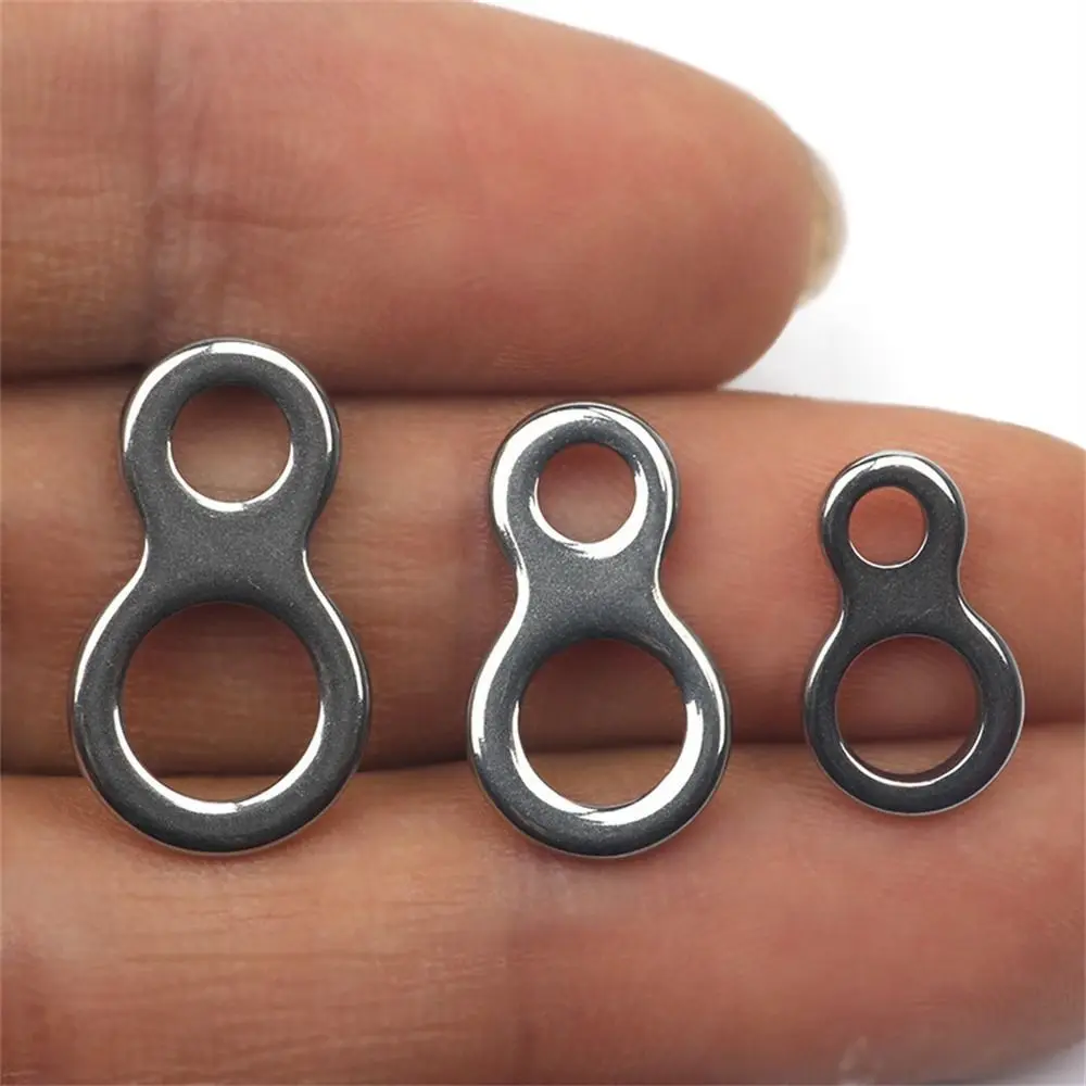 Anillo sólido de pesca de 10 piezas, conectores de Señuelos de Pesca en el mar de acero inoxidable, anillos giratorios, accesorios de pesca a