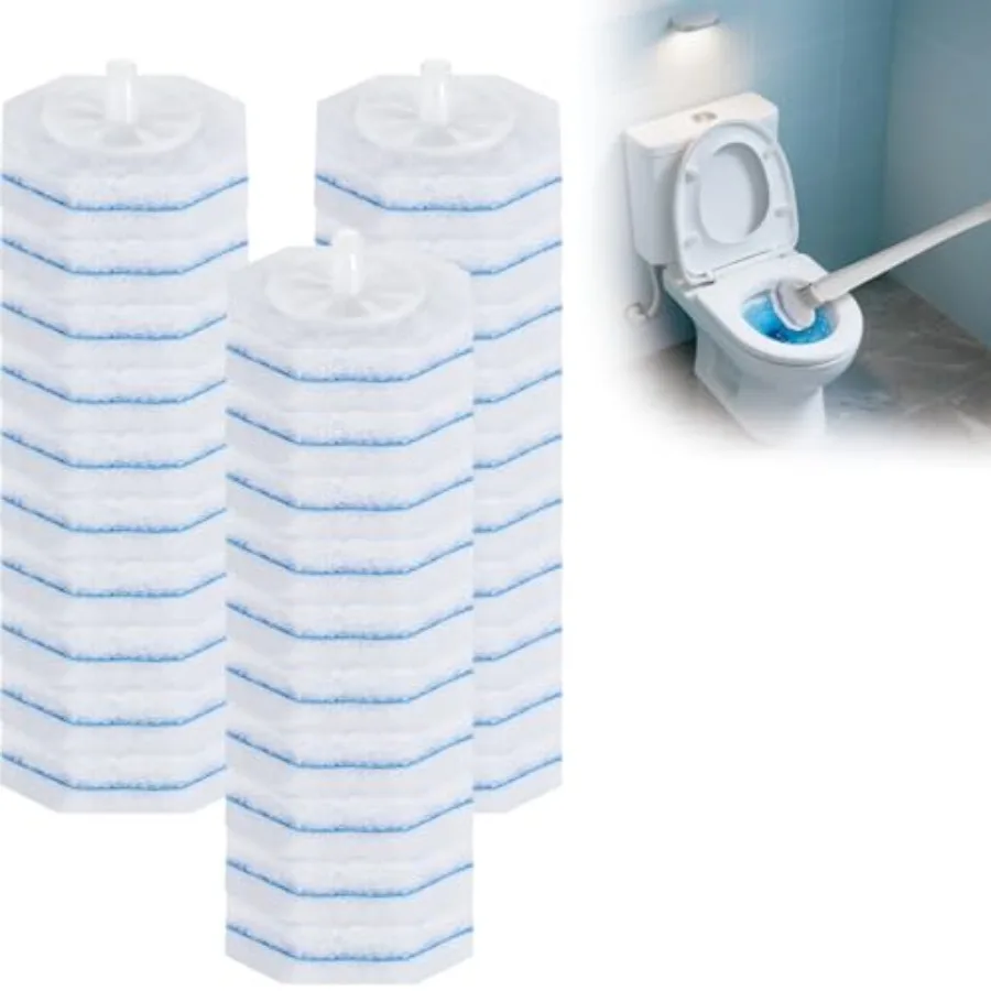 

30 Pack Disposable Toilet Brush Refills Replacement Heads for Disposable Toilet Cleaning System Hygienic Toilet Bowl Cleaner Re