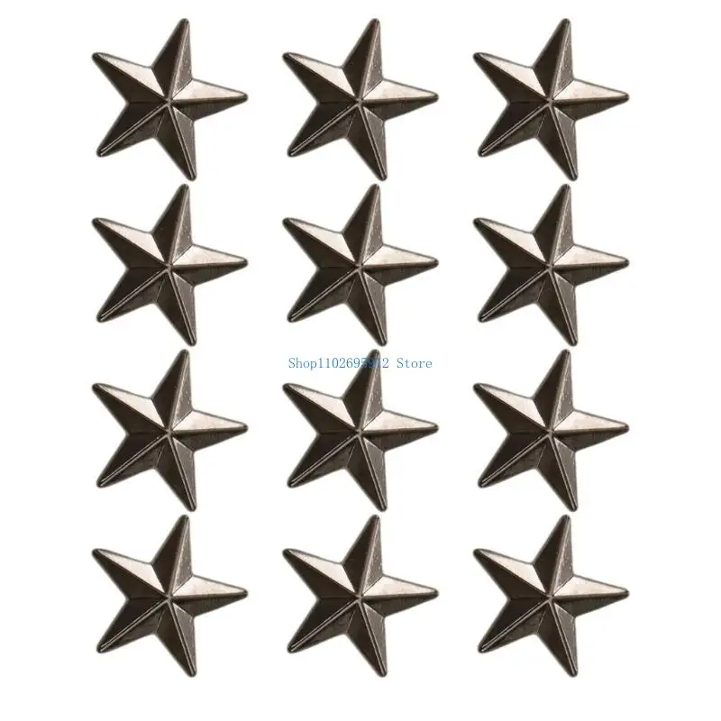 

N7YE 12pack Stylish Pentagrams Collar Studs Men's Advanced Brooches Fashion Brooch