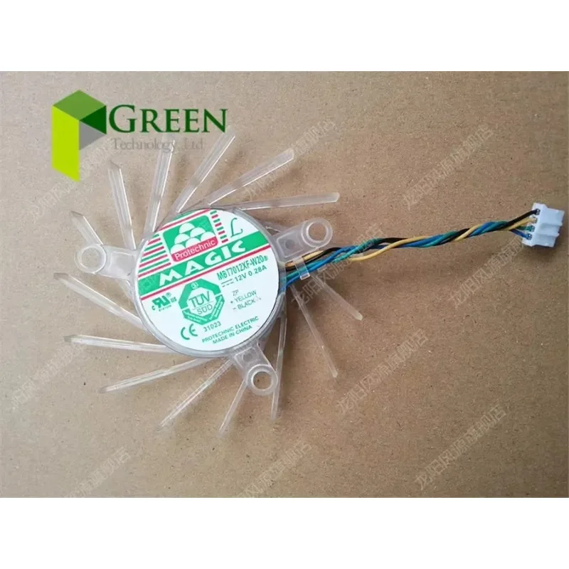 pa The Original MAGIC MBT7012XF-W20b with led 12V 0.28A  36*48*52MM For NVIDIA 9600GT 9800GT Video Graphics Card Fan Blade 4Wire
