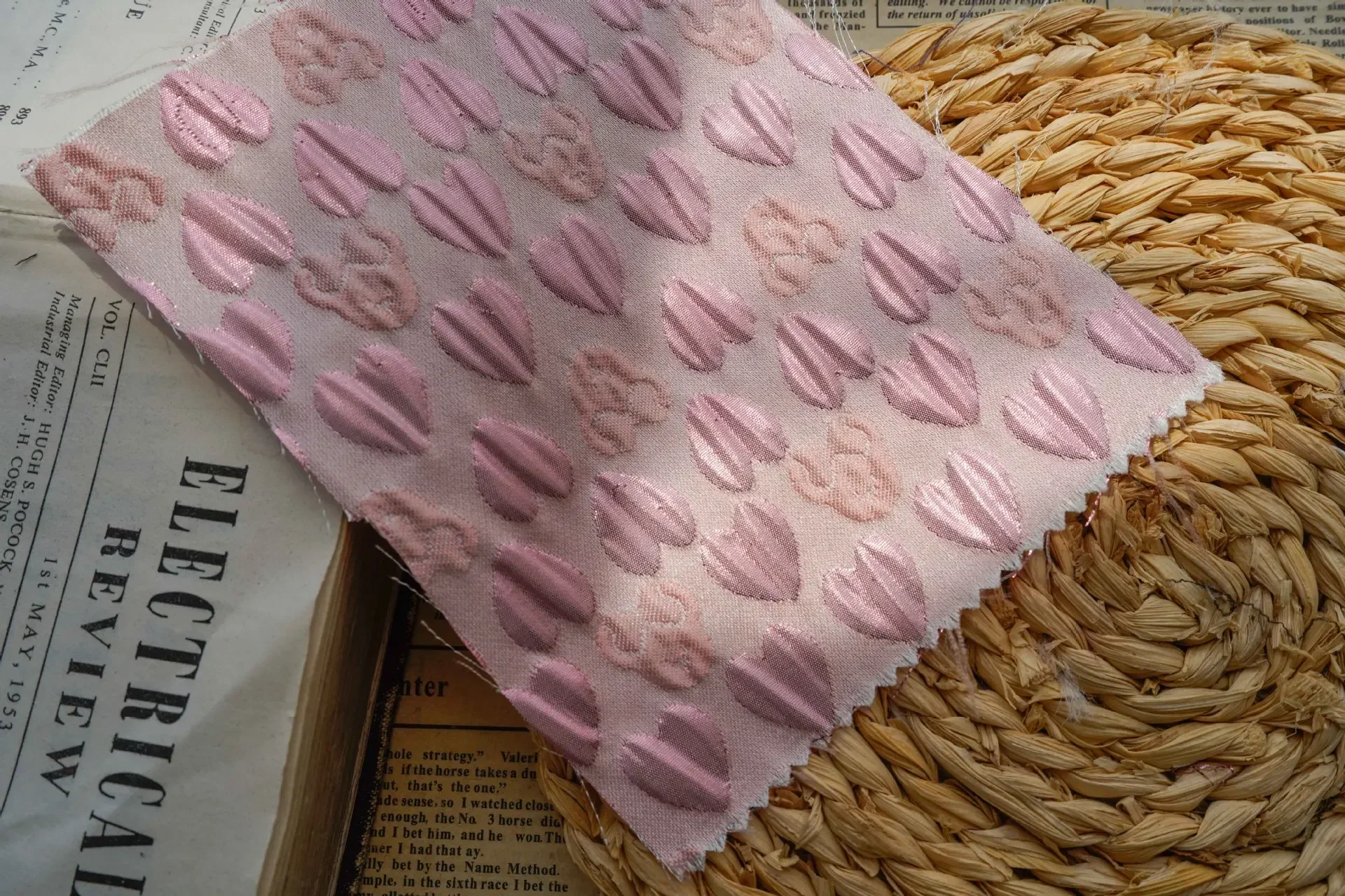 Heart Embossed Bubble Pink Fabric Spring and Summer Women\'s Tutu Skirt Dress Sweet Decorative Fabric
