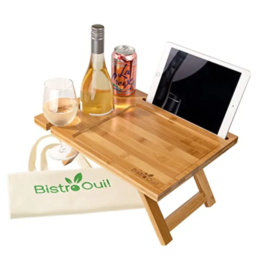 

Portable Wine Table a Folding Mini Picnic Snack Tray for the Beach Camping RV Outdoor Concerts Breakfast in Bed or Before the F