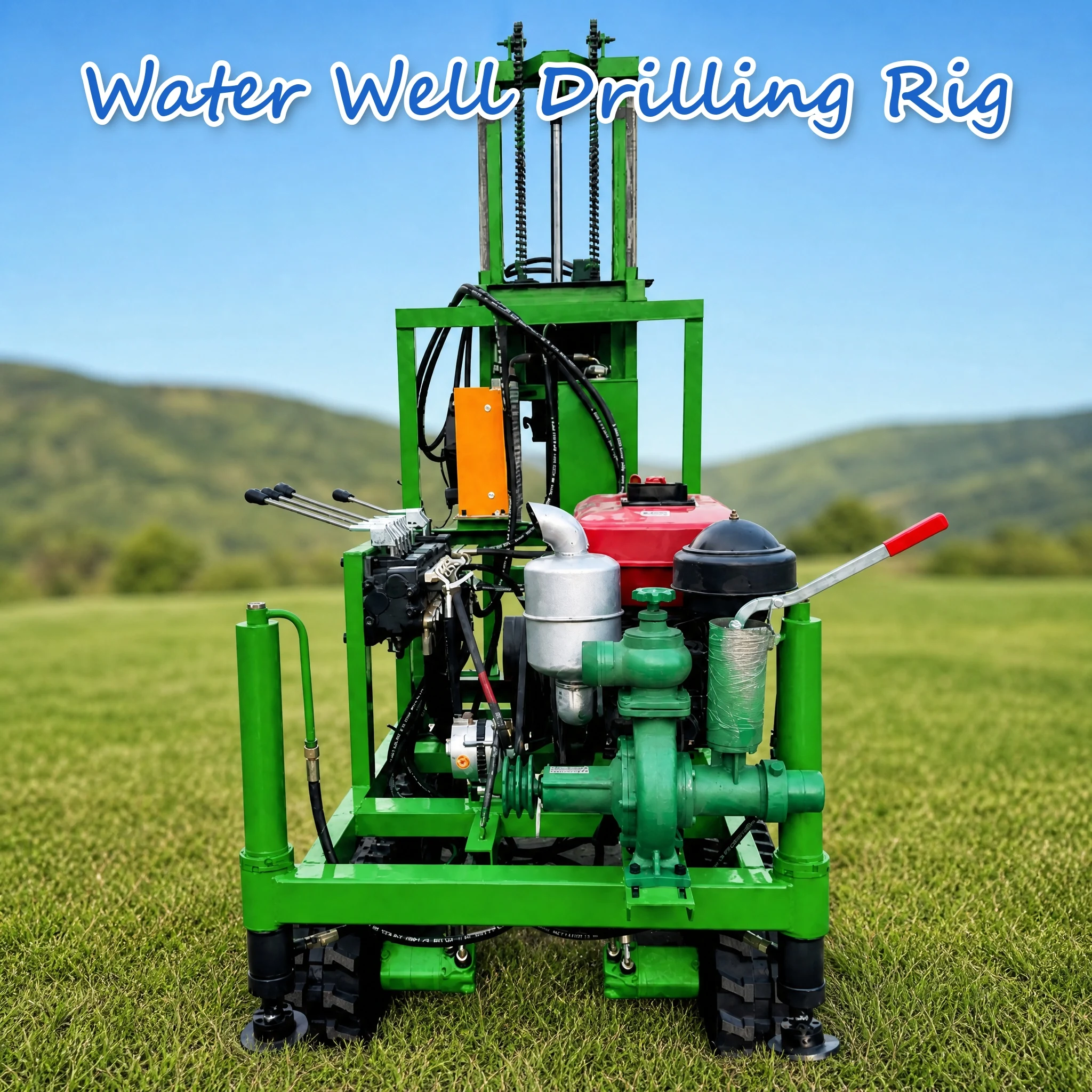 Customized Diesel Powered Hydraulic Operated Water Well Drill Machine 22 to 35HP for Home Use Rated High Output Fast Drilling
