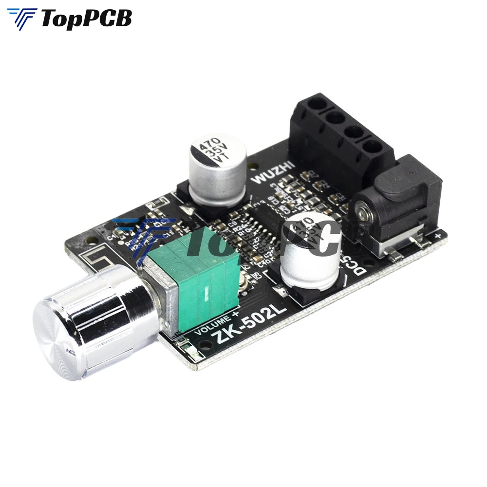 Mini Stereo Bluetooth 5.0 Digital Power Amplifier Board 2 Channel 50W*2 DC 5-24V Sound Audio Amplifier for Speaker Subwoofer