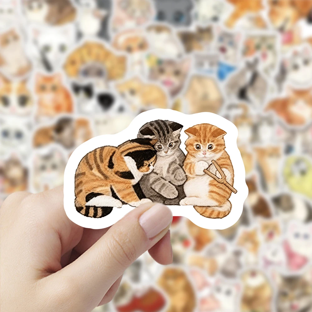 82 Stück Neue Niedliche Katzen-Graffiti-Aufkleber Kreative Tier-Cartoon-Sticker DIY Gepäck Handy Gitarre Scrapbook Wasserfeste Aufkleber Kinderspielzeug