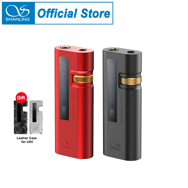 SHANLING UA5 고해상도 HIFI 휴대용 USB DAC 헤드폰 앰프, 듀얼 ES9038Q2M C타입 3.5mm 4.4mm 균형 출력