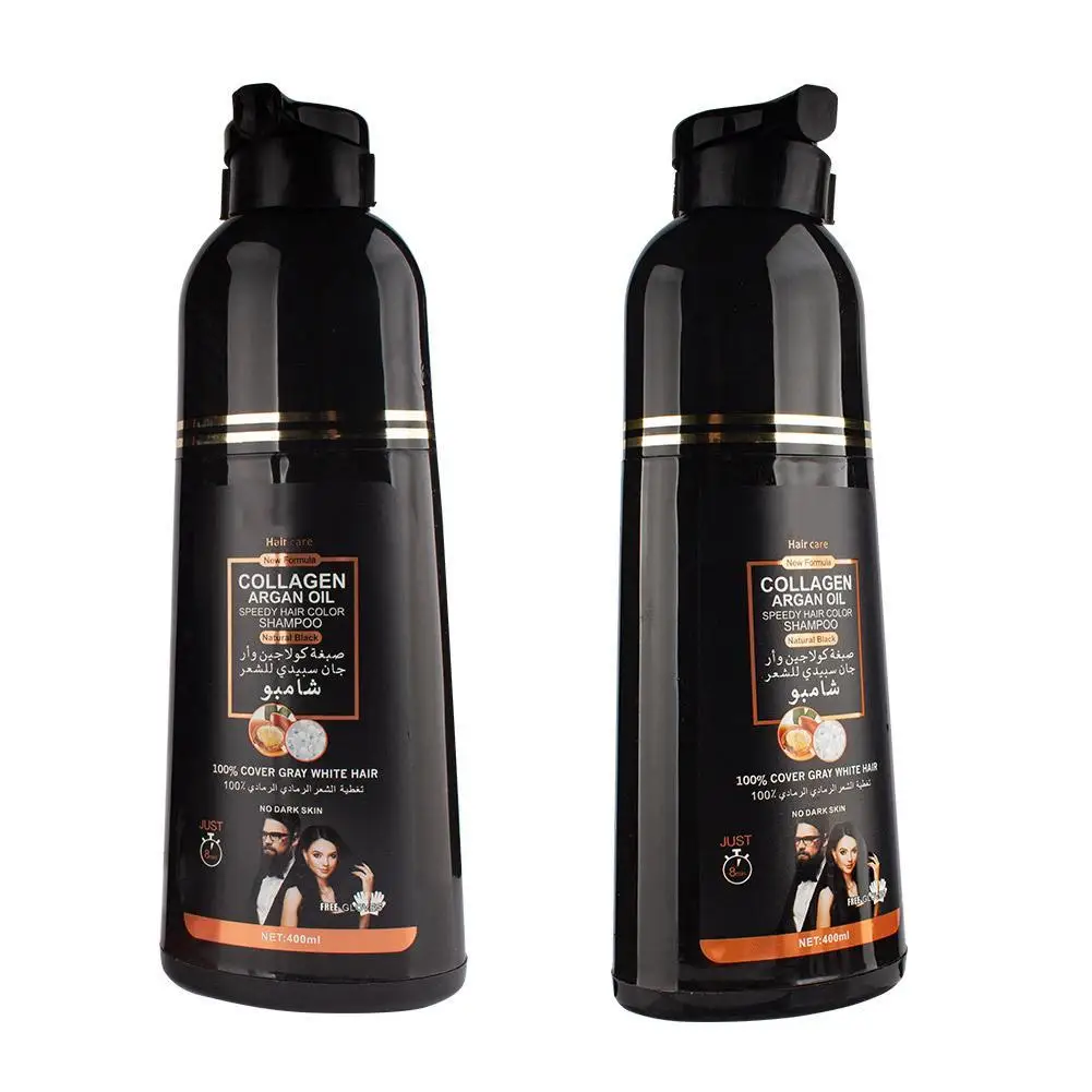 Hot  Cover Grey Hair Morocco Argan Oil Care Fast Magic Black Hair Shampoo Dye Repair Damaged Improve Split Hair Rough