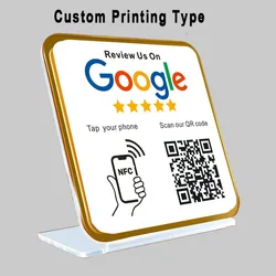 Google Review QR Code Sign NFC Social Media Plate Barb Eyelash Nail Shop Decoration